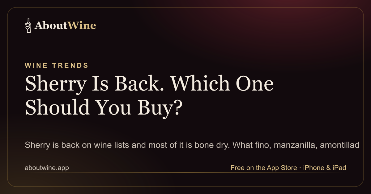 A guide to sherry styles and which bottle of sherry to buy first