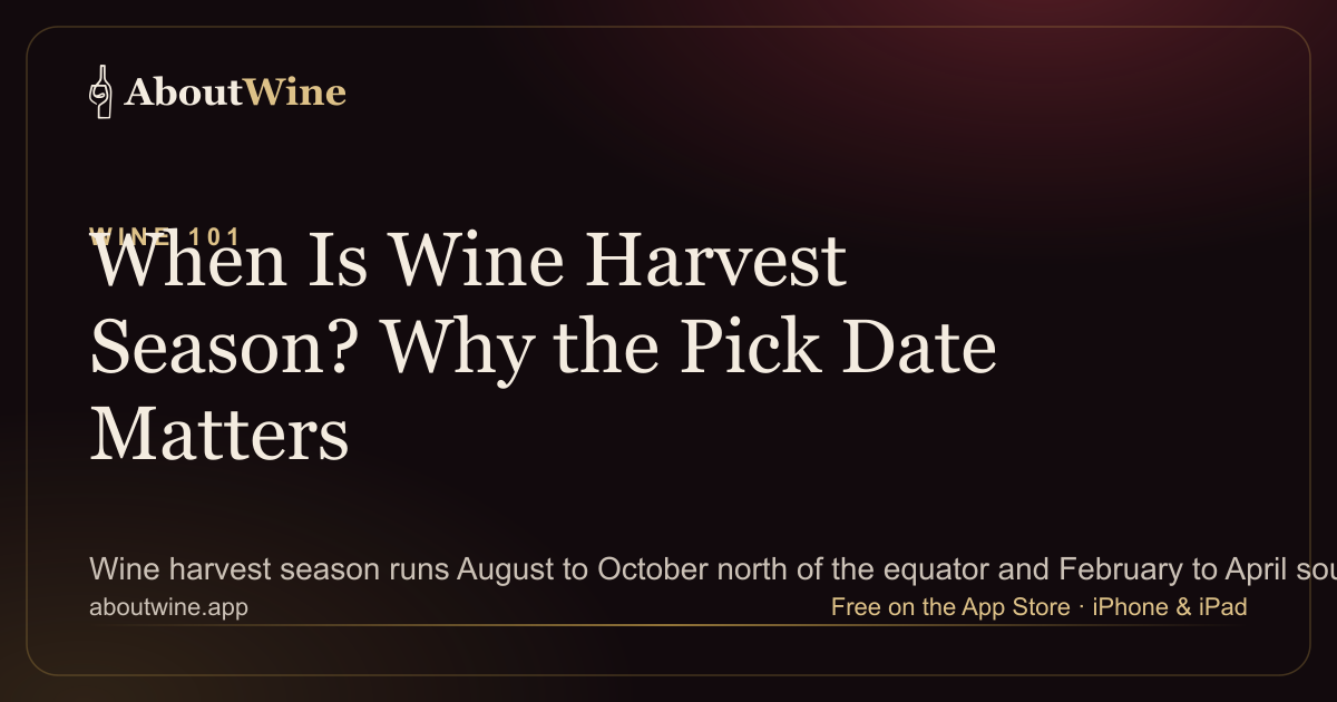 When is wine harvest season, and how the pick date shapes the wine in your bottle