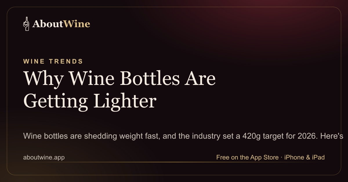 Why wine bottles are getting lighter, explained, including the 420g industry target