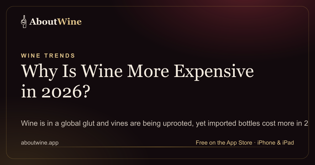 Why wine is more expensive in 2026 despite a global grape glut, tariffs and vineyard removals explained