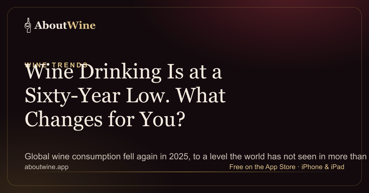Global wine consumption at a sixty-year low, and what it means for wine buyers